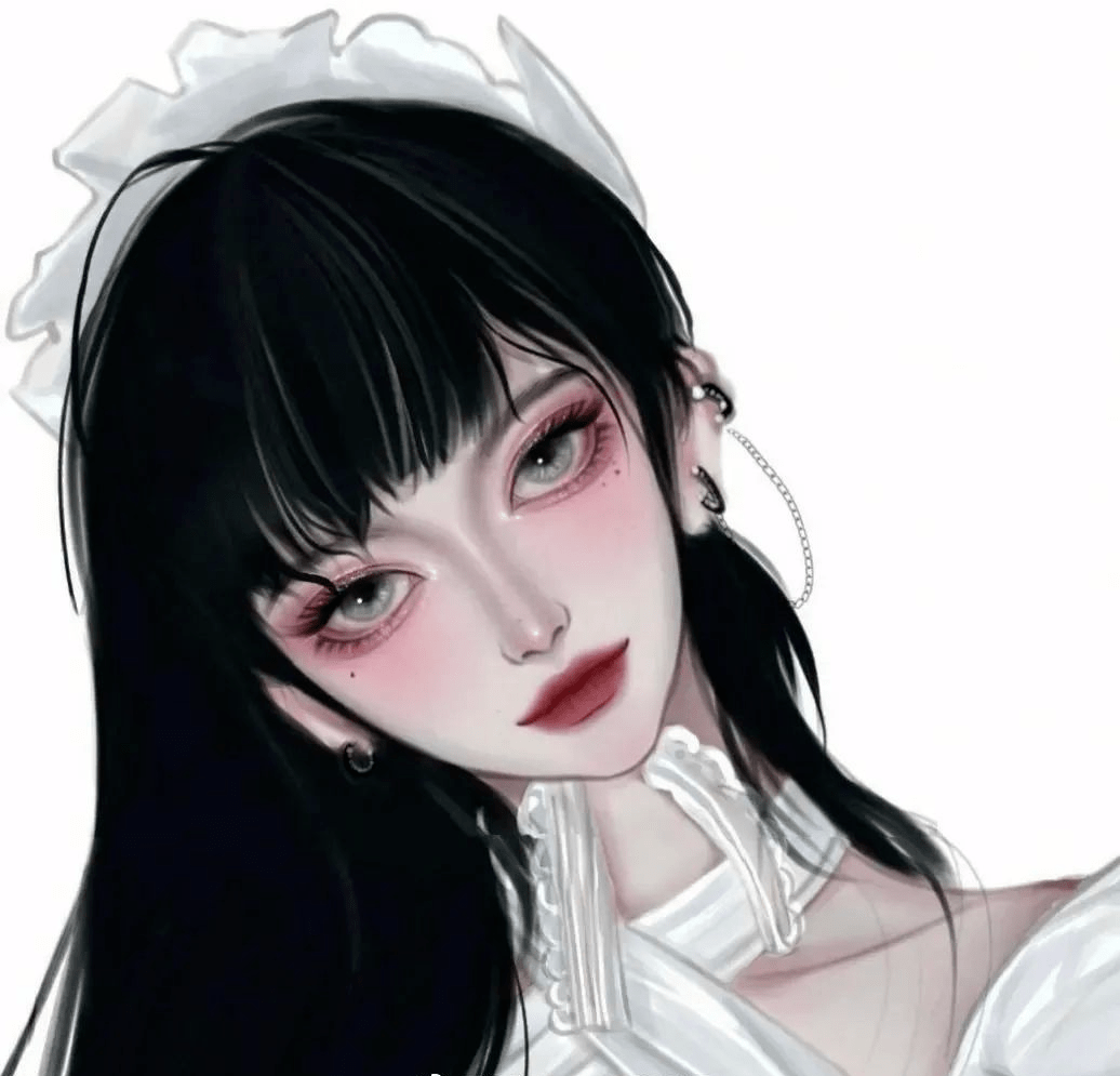 甜酷系手绘女生头像_微信_壁纸_后腿