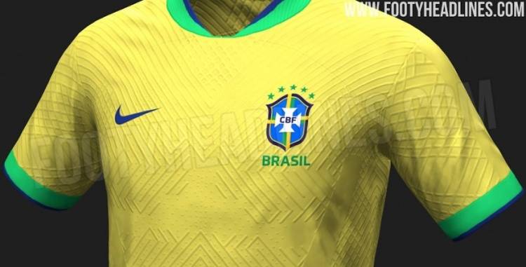 五星桑巴军团！巴西世界杯主场球衣谍照，全新配色为动态黄