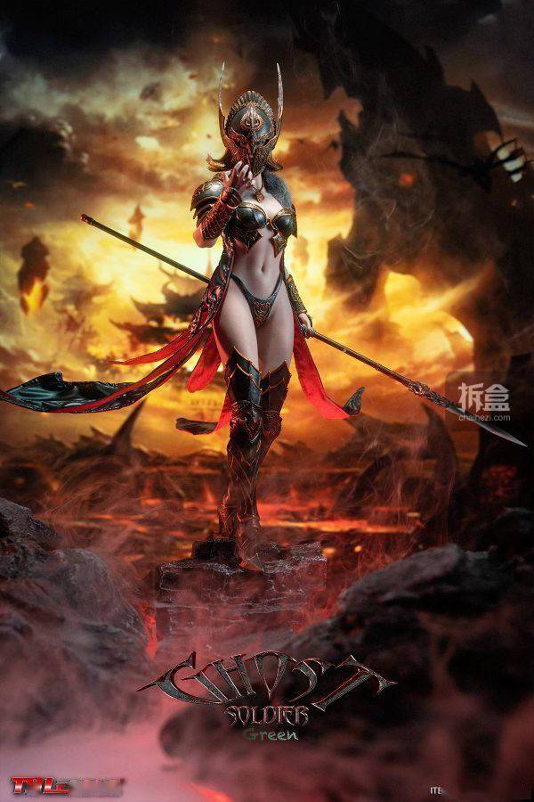 tbleague 幽灵 绿色盔甲 1/6斯巴达女战士可动人偶手办
