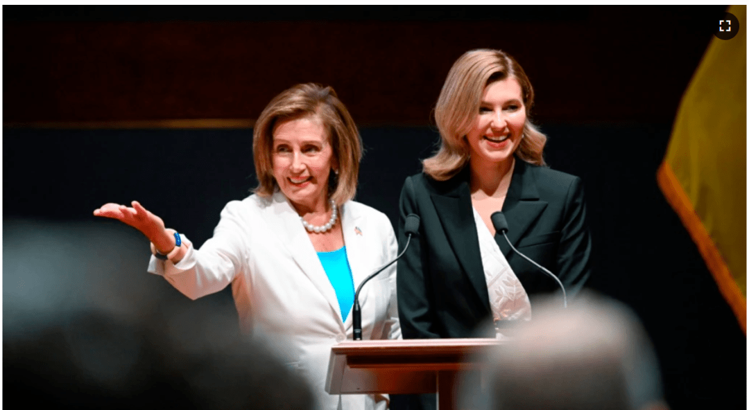 在分别与拜登夫妇和布林肯会面后,泽连斯卡娅还登上