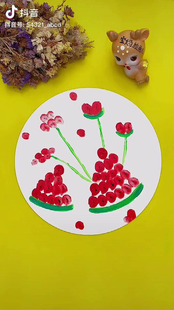 手指画 丙烯画 水粉画 dou 小助手 抖音青少年_丙烯画_水粉画_手指