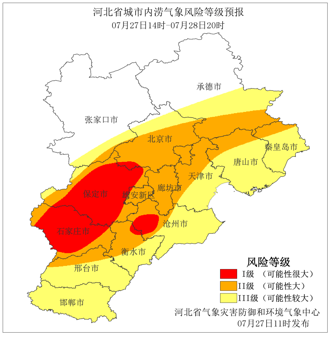 發生城市內澇的可能性較大,其中,保定