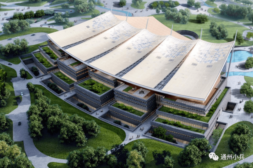 两组建筑之间设有一条水街,观众穿行时,可通过玻璃幕墙看到博物馆内部