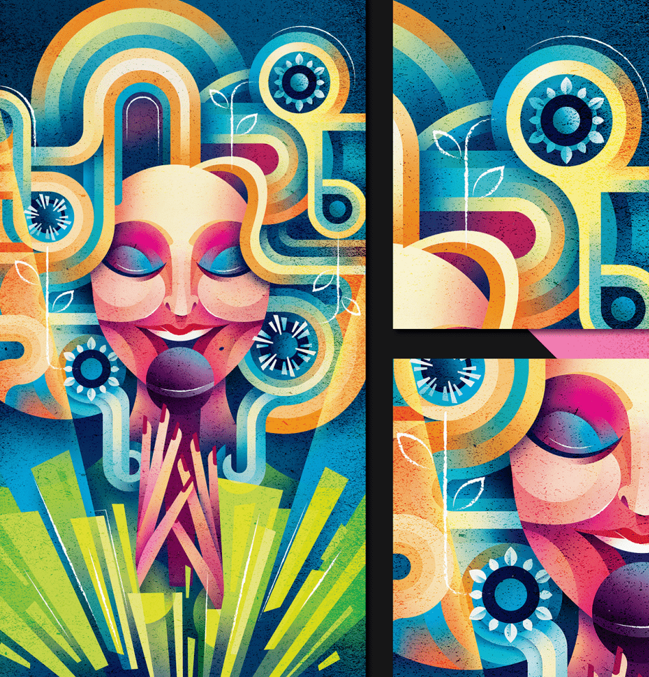 几何图形,立体主义风格插画