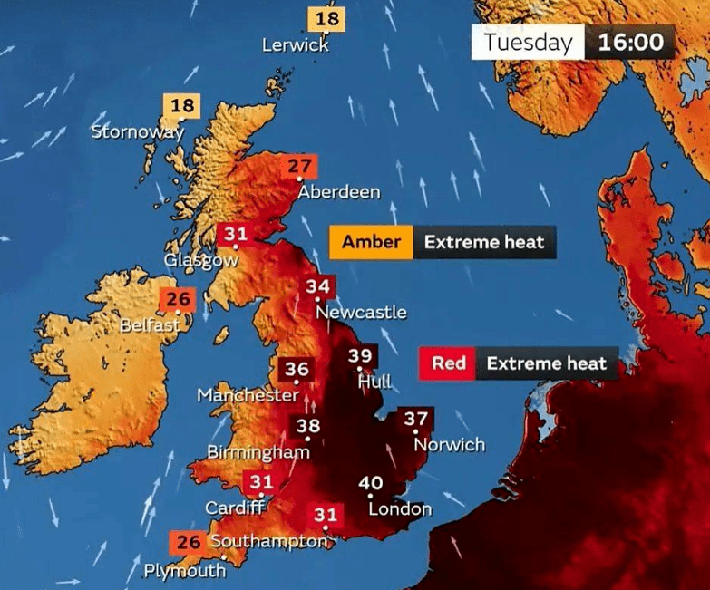 超强热浪今夏在整个欧洲肆虐.