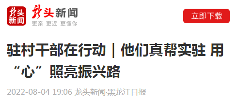 龙头新闻黑龙江日报驻村干部在行动他们真帮实驻用心照亮振兴路
