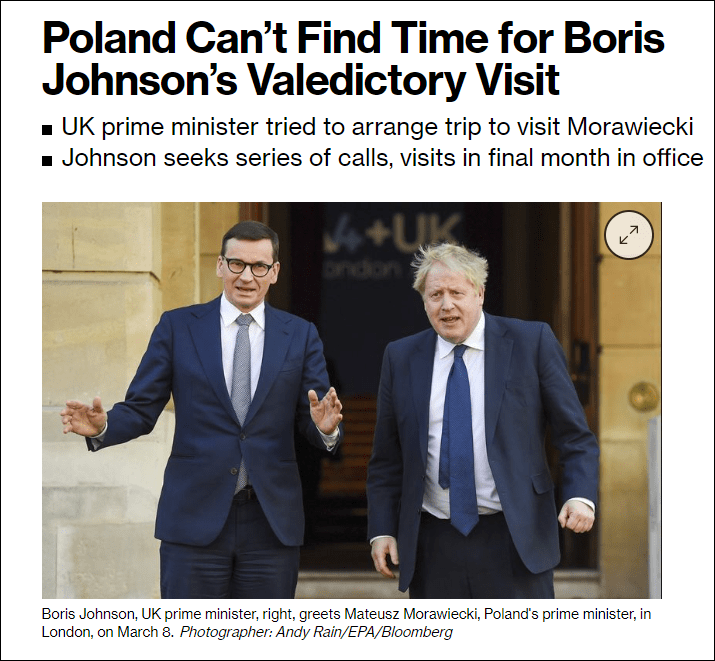 约翰逊“告别游”，波兰总理“没空见”