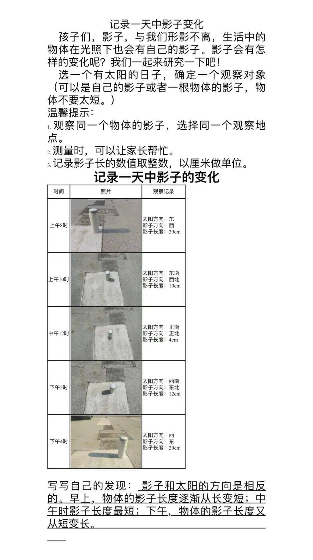 影子的手抄报内容图片