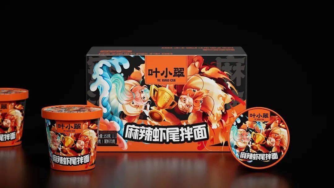 国风小龙虾泡面包装设计,就是帅!_高树_叶小翠_系列