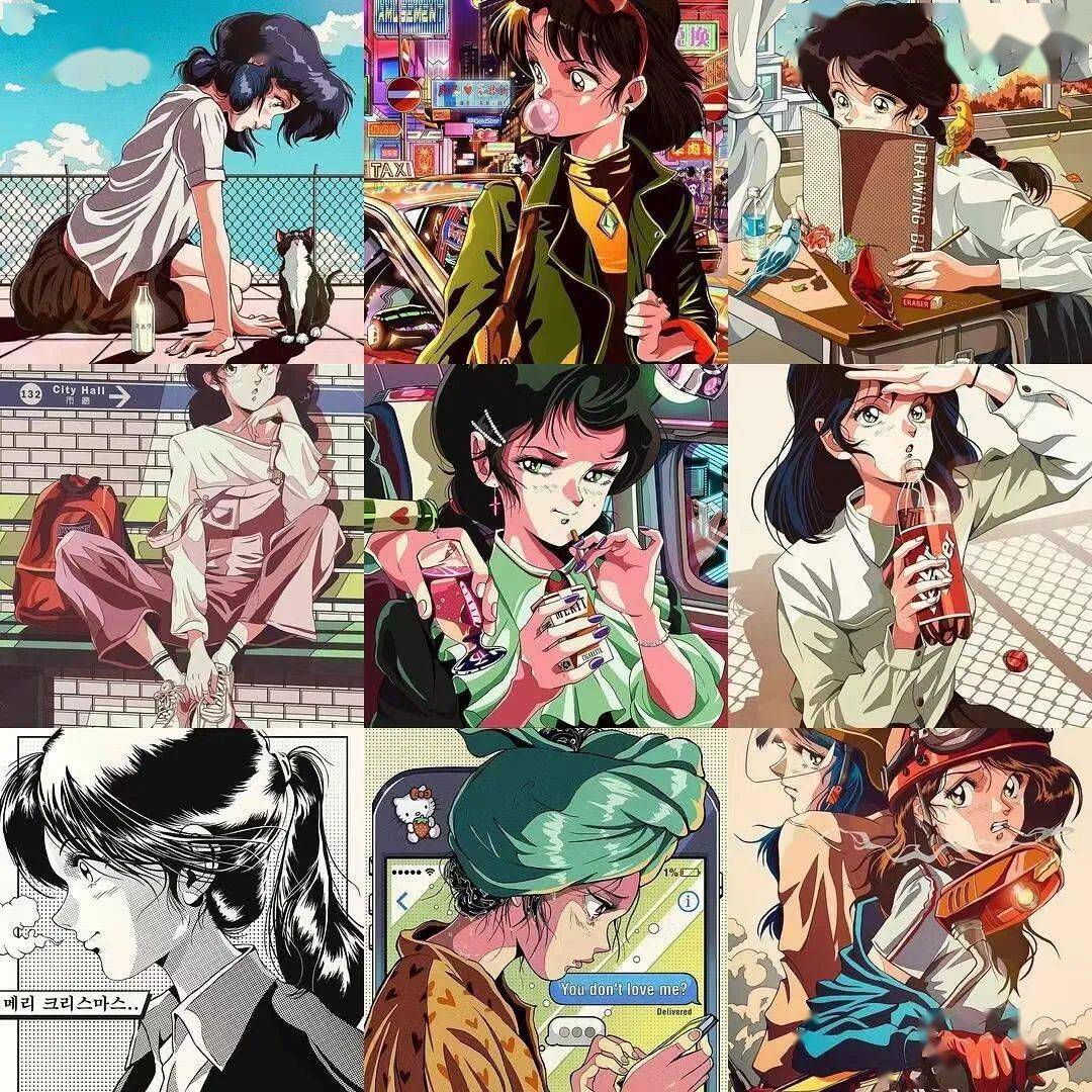 他的主要灵感来源于动画和漫画世界