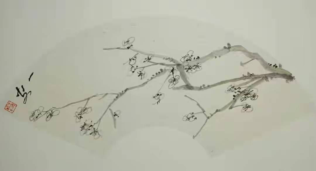 一点无尘自有香：王晓威扇面“四君子”水墨画_搜狐网