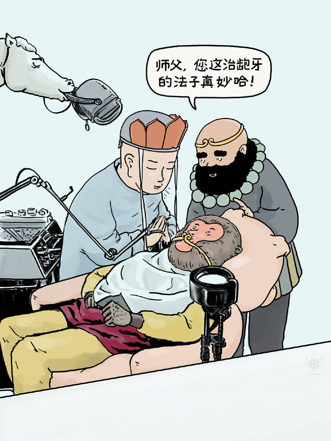 戴口罩模范配合工作的天蓬元帅元帅的宿命猪八戒照镜子发型由来沙师弟