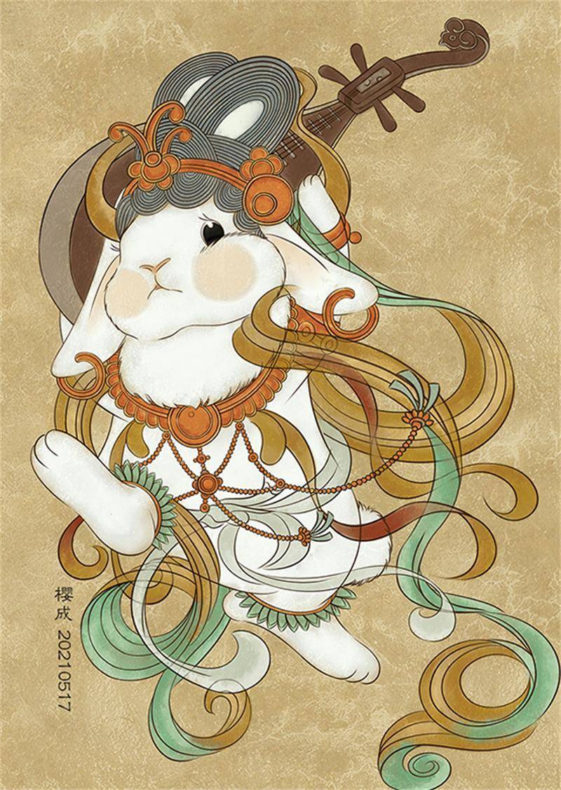 90后姑娘师出高级互联网营销师,画出“敦煌飞天兔”,开启人生开挂模式_兔子_创作_宠物