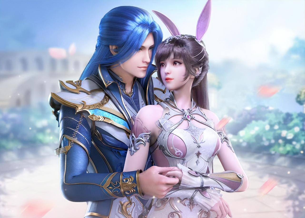 斗罗大陆:三舞订婚照来袭,小舞身穿仙女婚纱,和唐三深情贴贴_复活