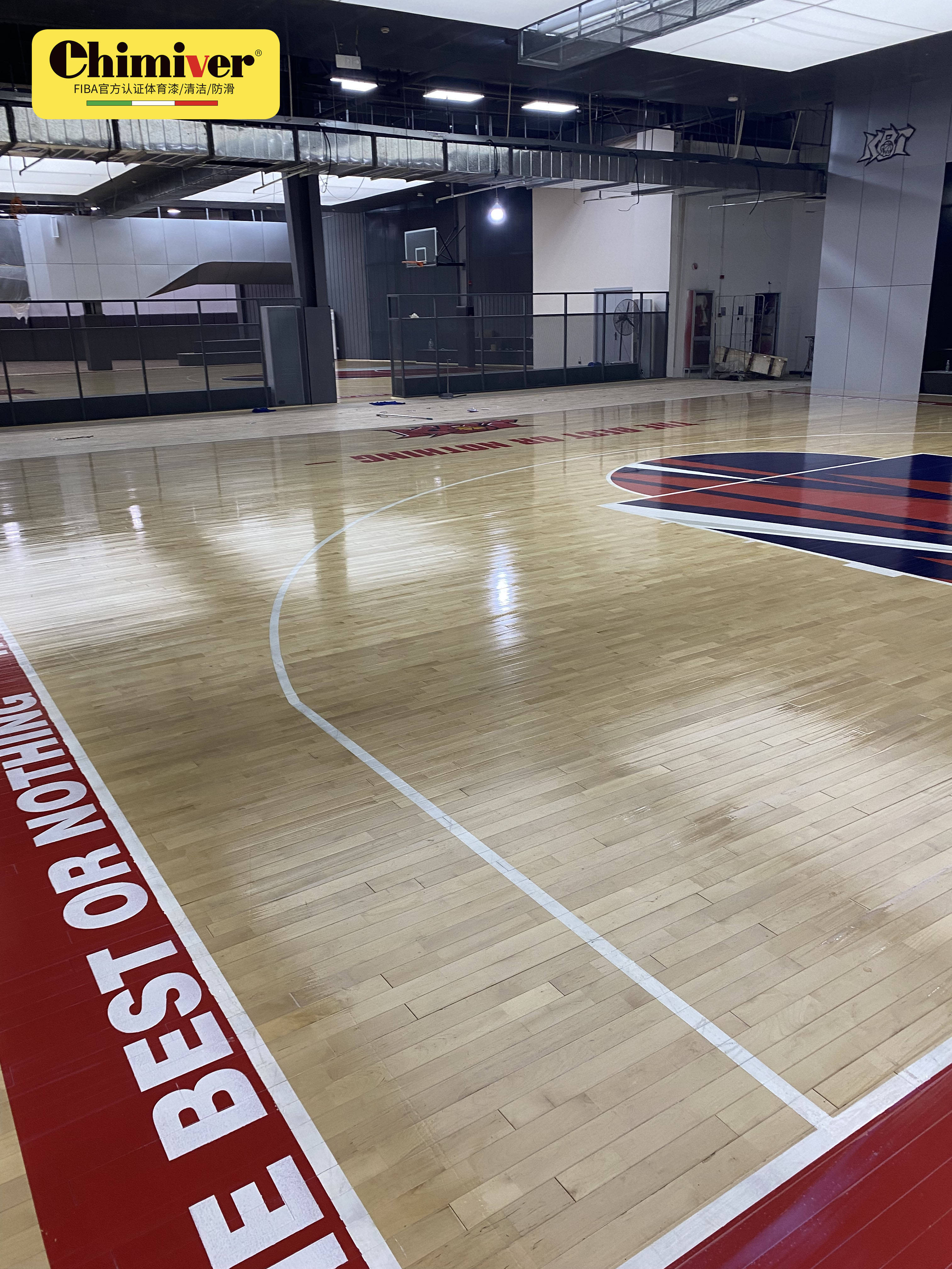多少钱篮球馆木地板|篮球馆运动木地板彩绘logo效果图