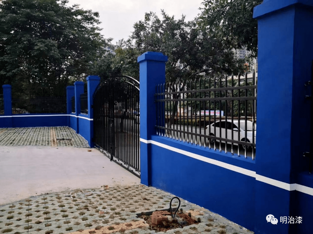 明治漆|工程案例分享|融安县公安局河东派出所_外墙_施工_效果