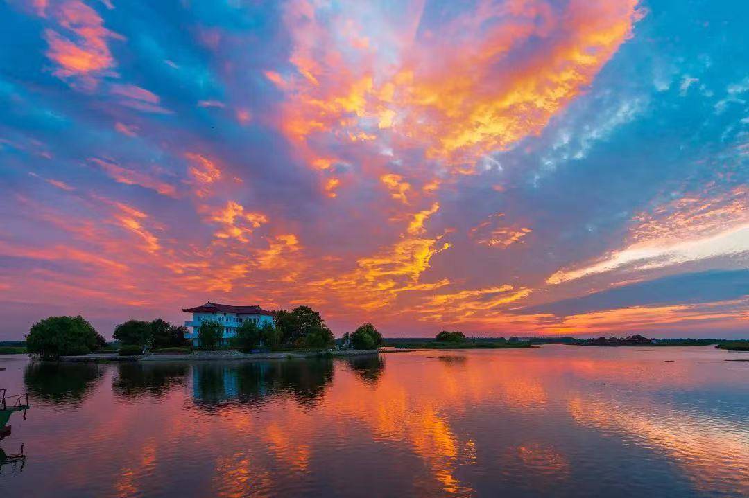 在江苏建湖,遇见多彩的初秋_摄影_华金_落日