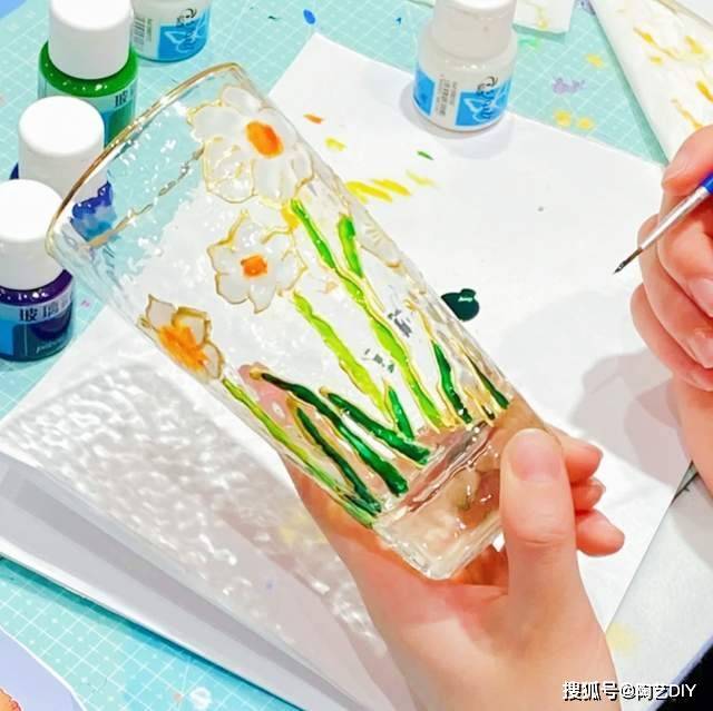 爆款网红手作丨diy手绘玻璃,新手小白也能一秒get√!_绘画_颜料_成品