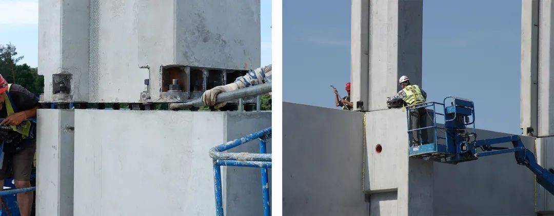 在最初的项目中,建议将立柱安装在杯口基础中,为了使地板平整,杯口