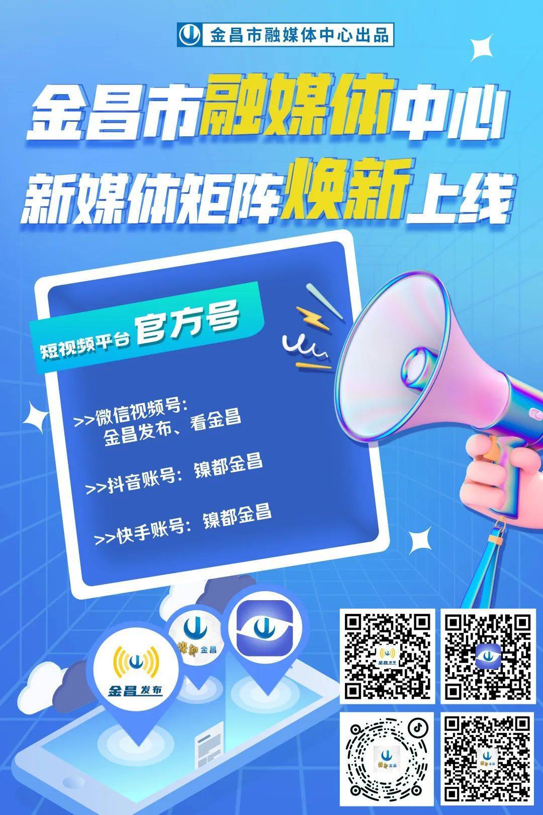 海报丨金昌市融媒体中心新媒体矩阵都在这里欢迎您关注