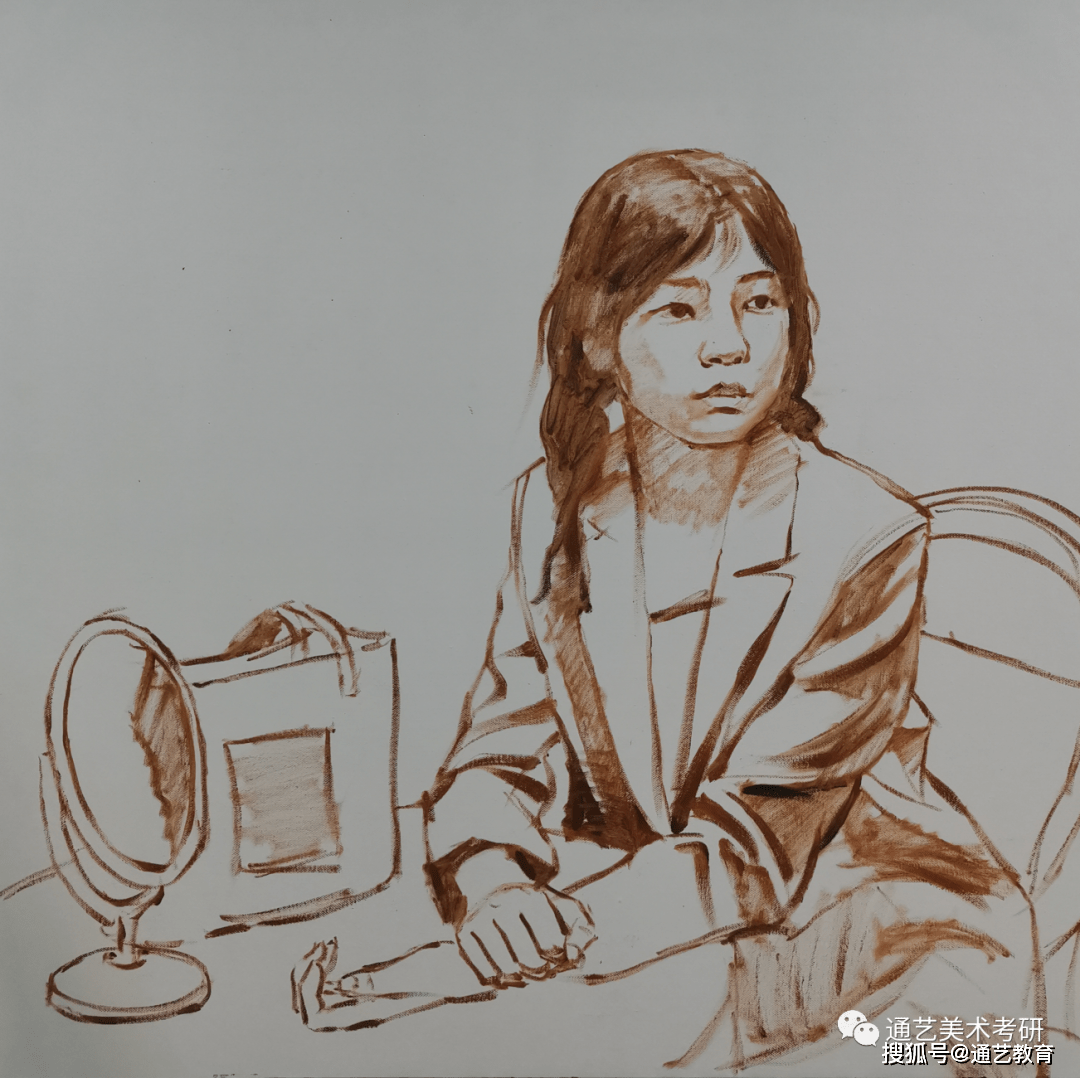油画考研 | 油画半身带手写生步骤示范!_关系_画面_暗部