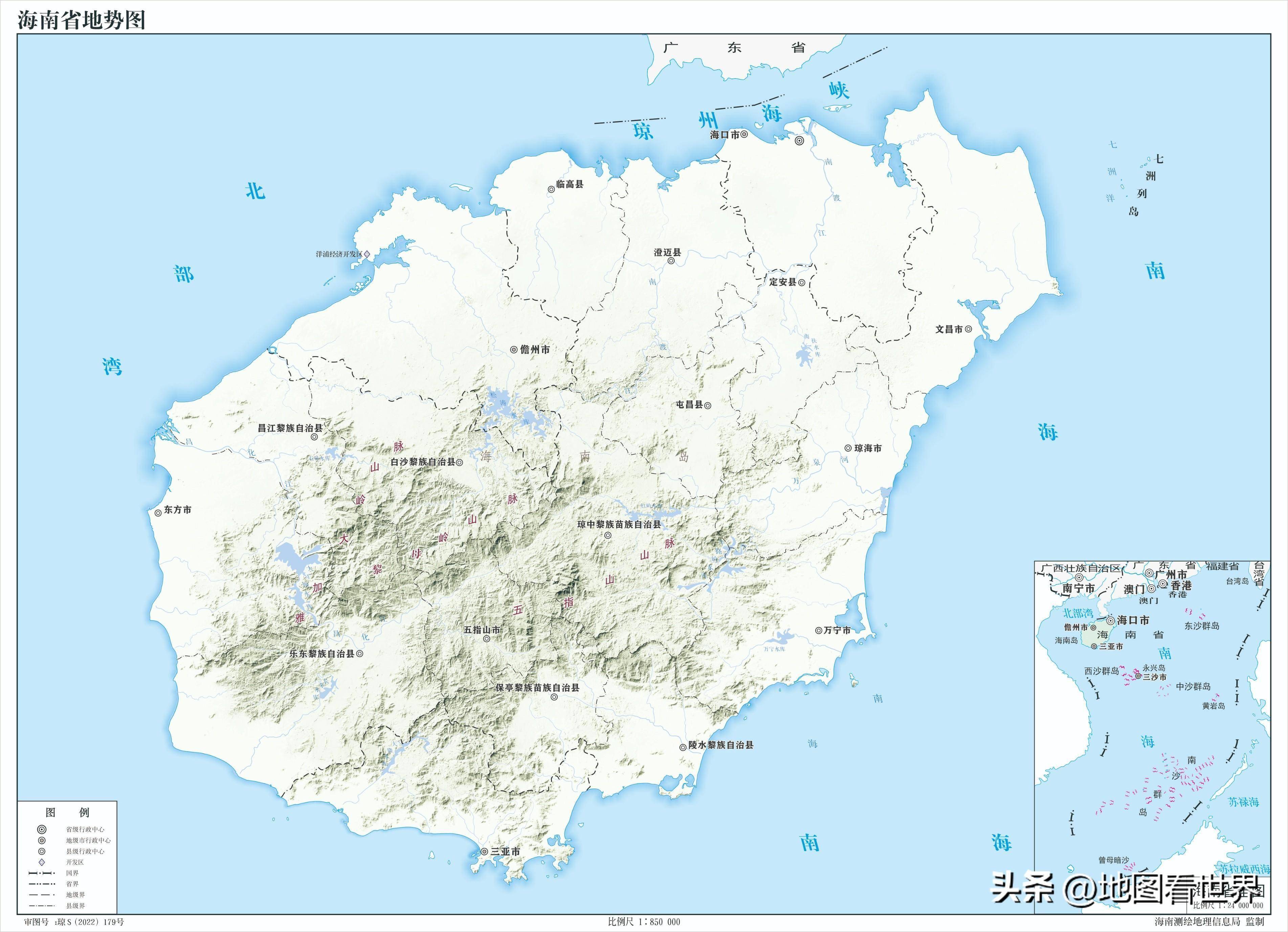 2022年海南省及下辖各市县标准地图发布,三沙市地图已更新_测绘_行政