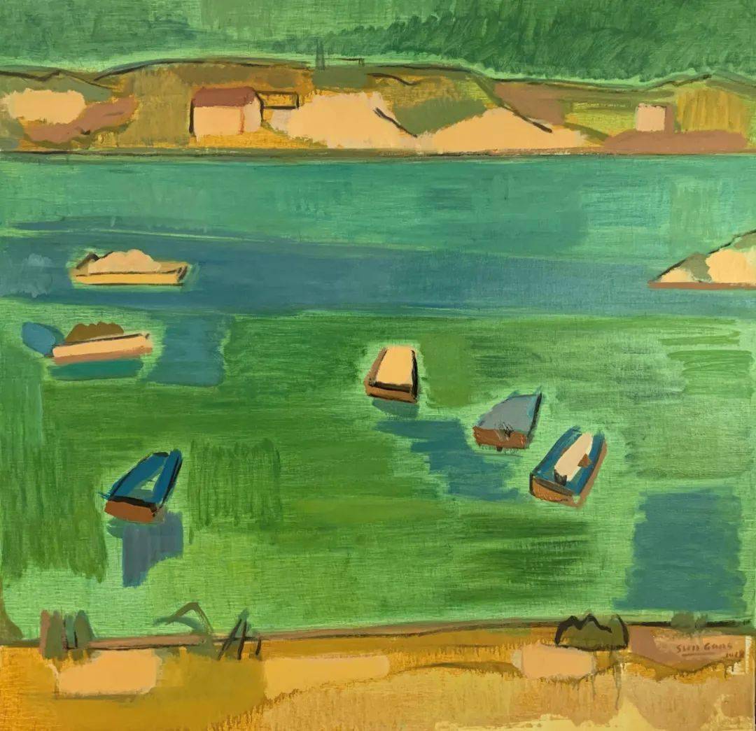 80cm×80cm2021秋色赋之三 詹保国 100cm×100cm2015风景写生 贾涤非