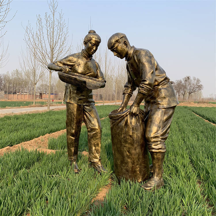 插秧人物雕塑 玻璃钢农耕文化劳动题材雕塑_农业_中国_民间性