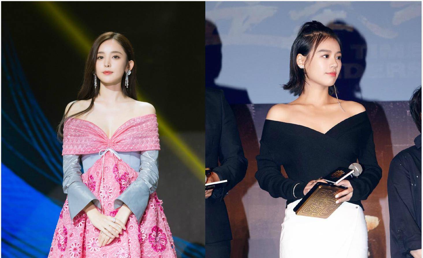 杨紫沉迷一字肩礼服无法自拔,瘦下来后,她终于可以艳压了?