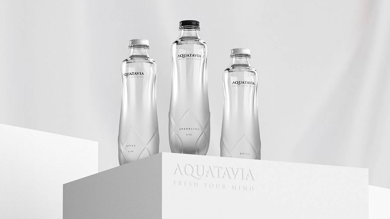 aquatavia矿泉水瓶包装设计