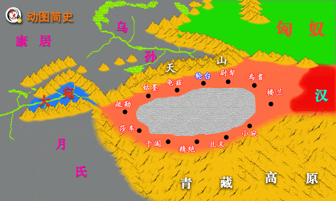 粟特与巴特利亚, 今为哈萨克,乌兹别克,塔吉克,土库曼等国之境, 巴特