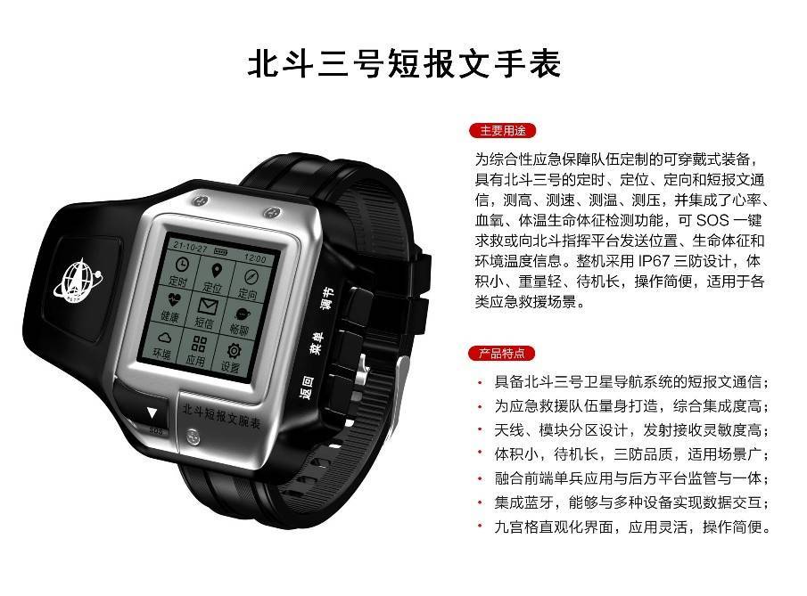 北斗三号短报文手表亮相2022中国北斗应用大会_救援_应急_导航
