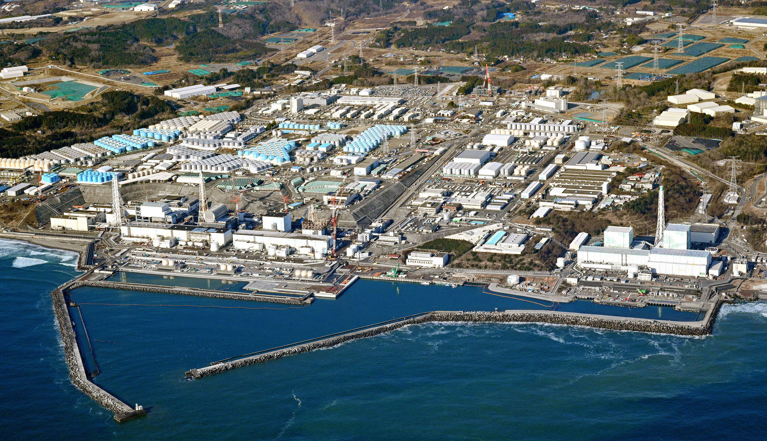 当地时间2022年3月17日,日本福岛县,福岛第一核电站