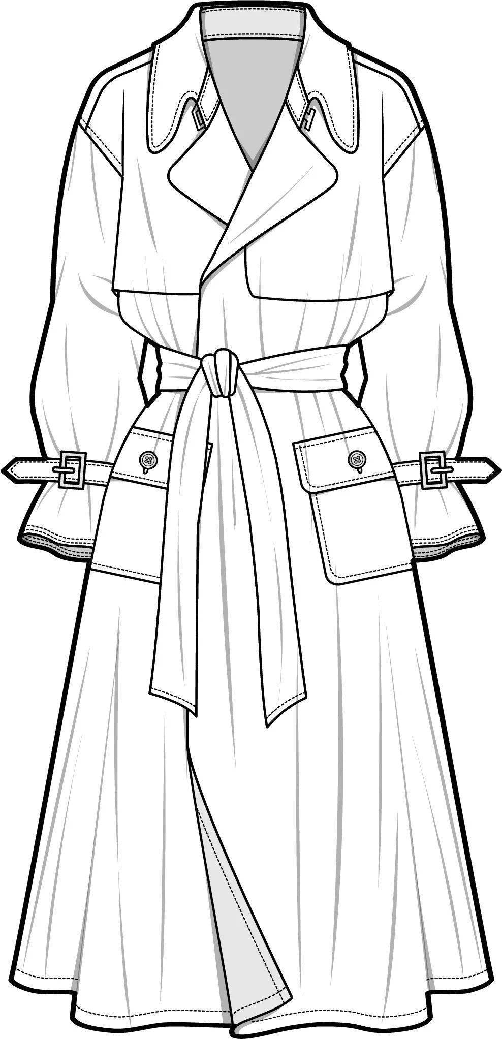 风衣款式图素材合集_处理_侵权_星标