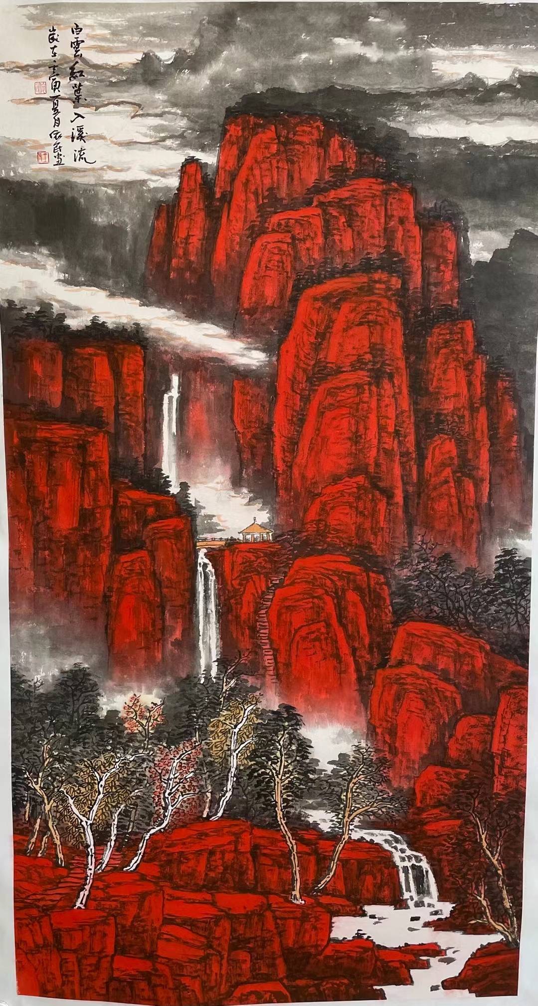 中国"太行红"红色山水画开拓者——王依民作品赏析_北京_丹青_水墨