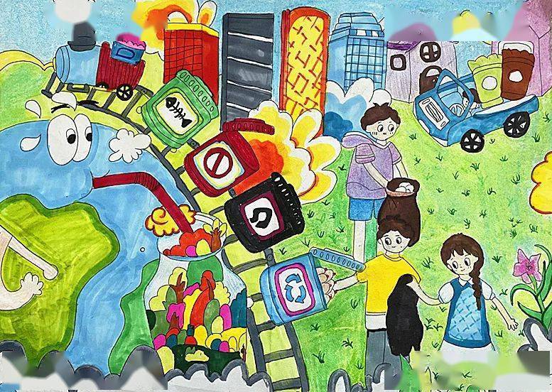 喜迎二十大 童心绘环保 全市中小学生环保绘画大赛作品赏析(12)