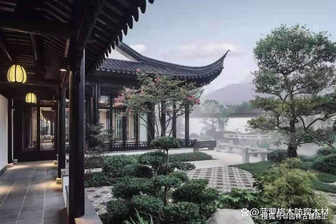 桃花源古建亭廊加工安裝 古建木結構木材 蘇式庭院 建發_建築_建構_的