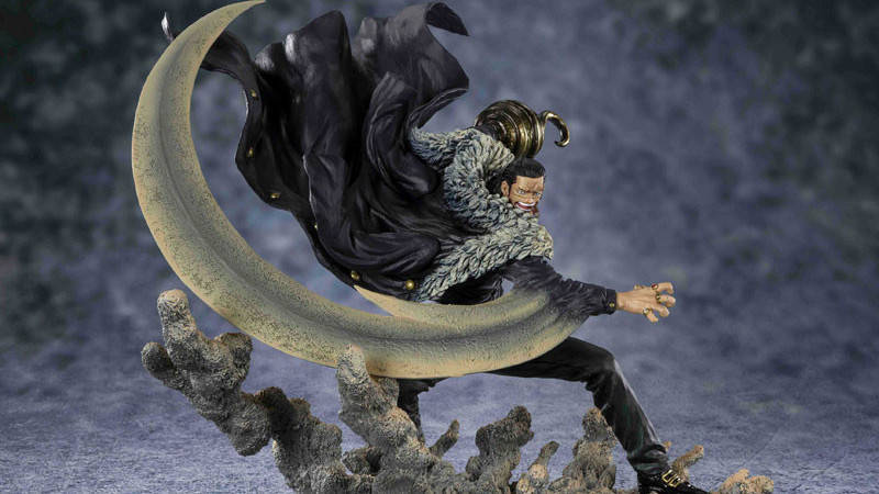 《海贼王》克洛克达尔沙鳄鱼炫酷手办,黑色调彰显霸气大佬气质_沙刃上