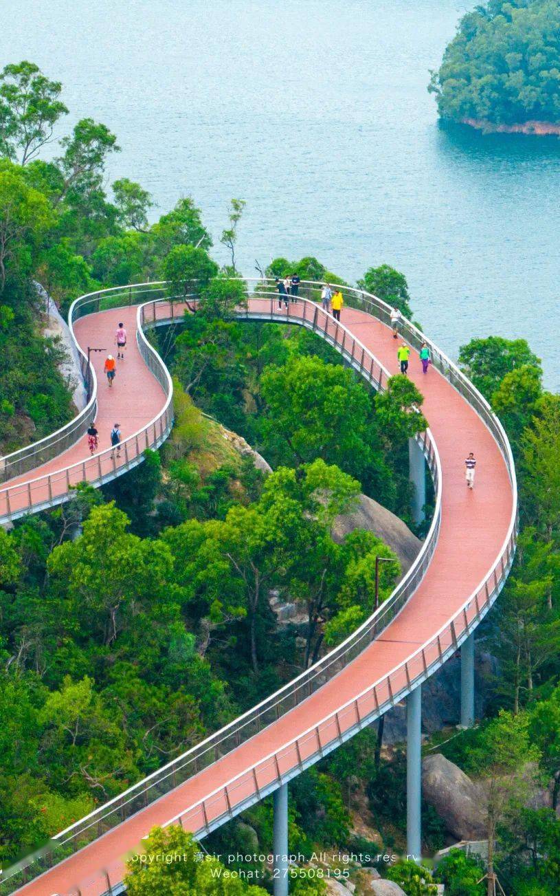 珠海大镜山水库上的栈道通了!好仙!_香山_自然_城市