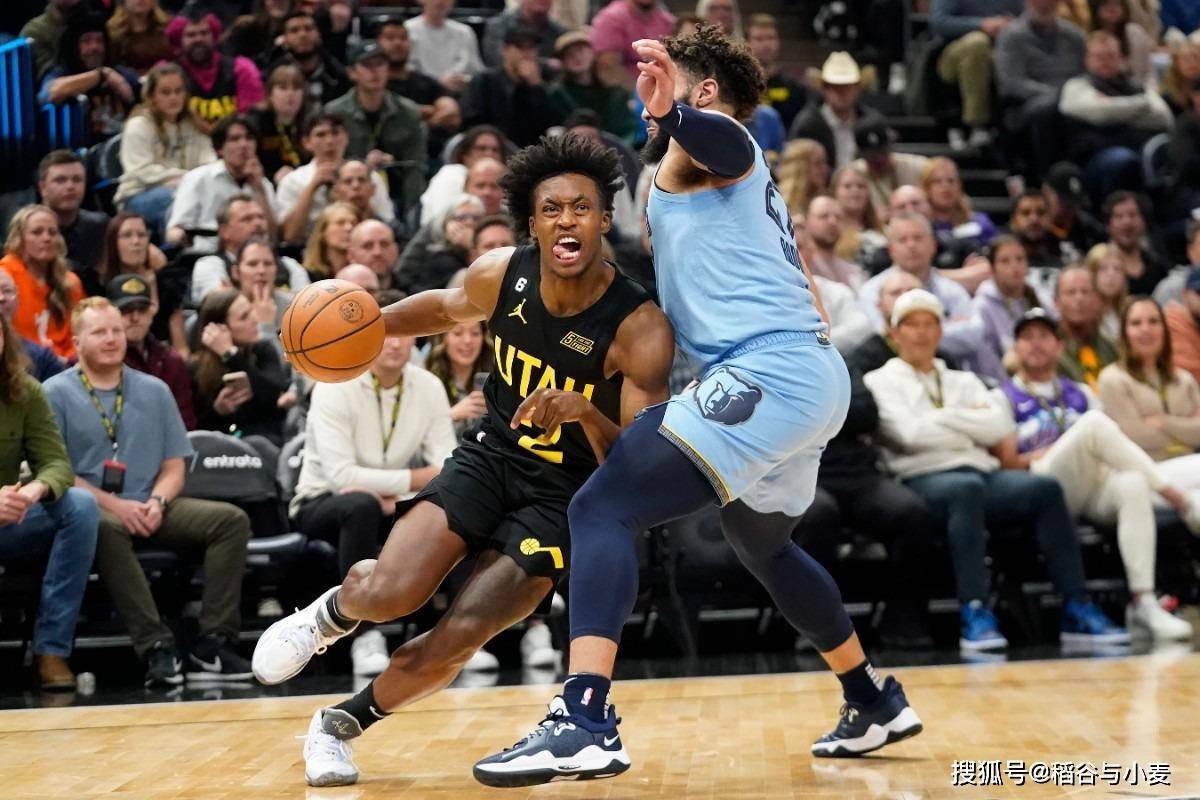 比赛中,爵士的替补后卫科林-塞克斯顿(collin sexton)表现出色,他全场