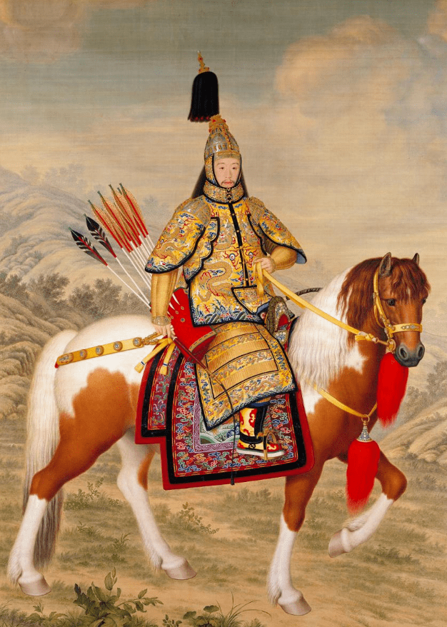 乾隆皇帝大阅图轴故宫博物院藏康熙以后,甲胄以皇帝独享的颜色,明黄为