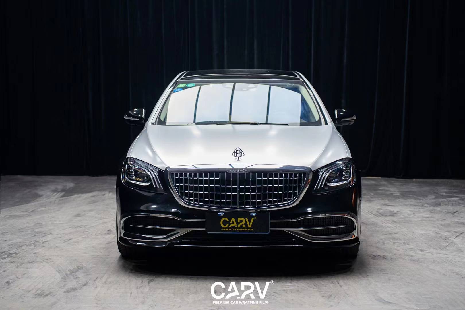 奔驰s级卡孚改色膜白金钢琴黑&电光金属银,大气十足_搜狐汽车_搜狐网