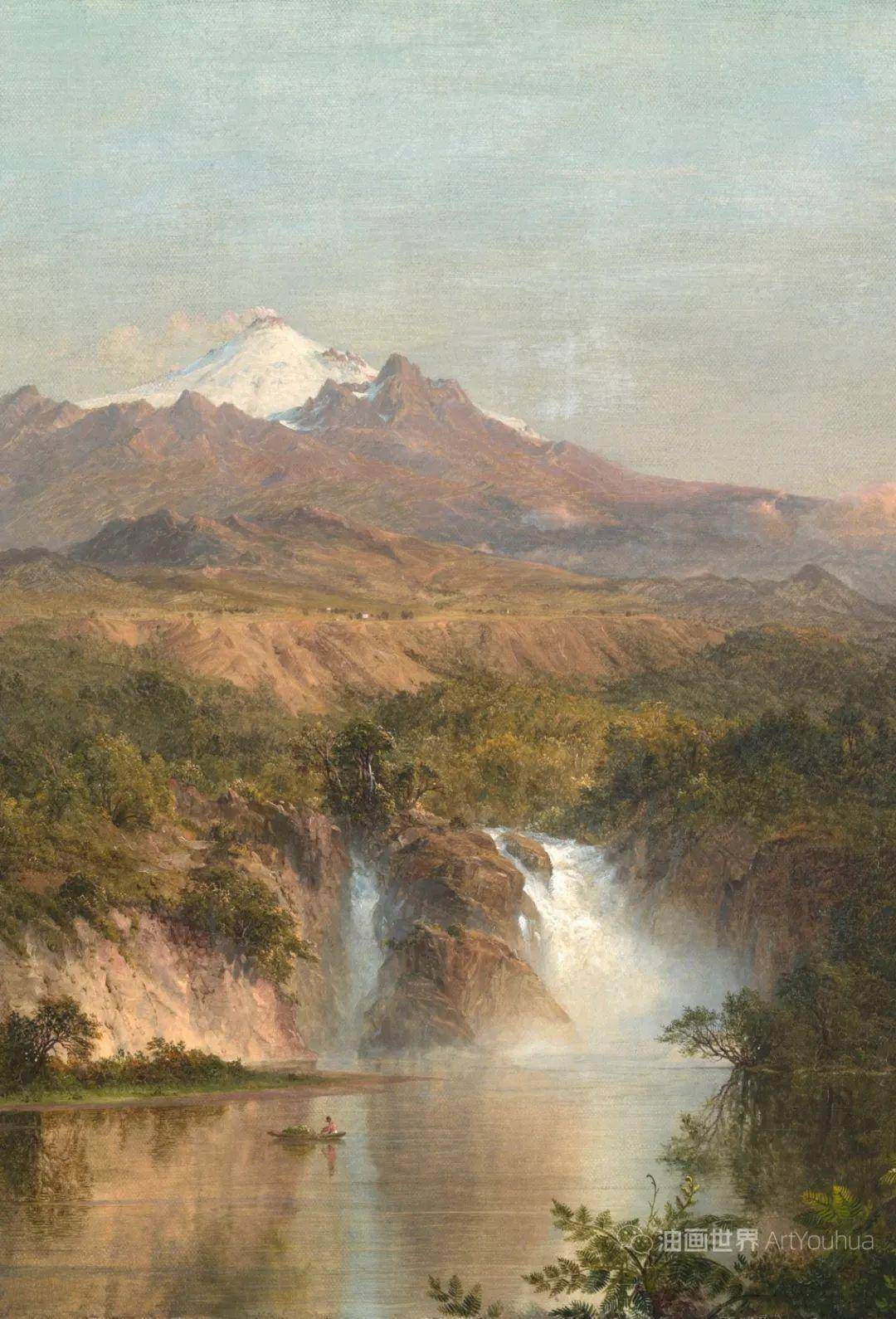 260年前风景油画,大师恢宏巨制,细节满满_丘奇_局部_托马斯·科尔