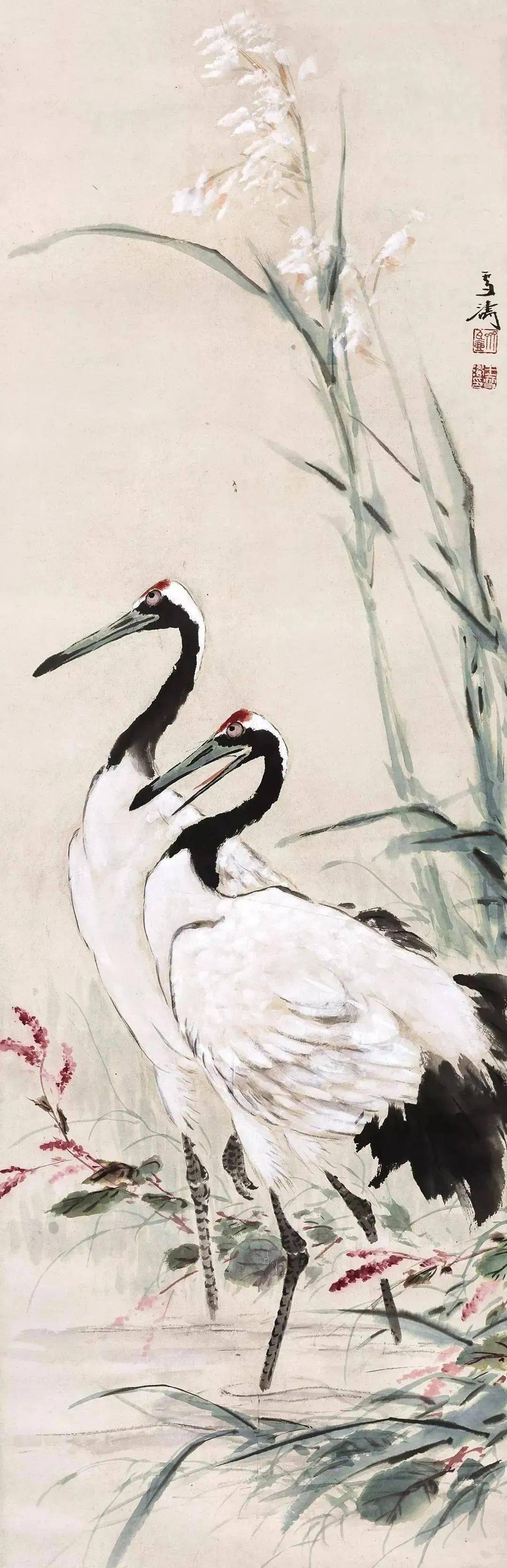 王雪濤 仙鶴圖 书画欣赏】王雪涛的鹤，清新灵妙、情趣盎然_搜狐网