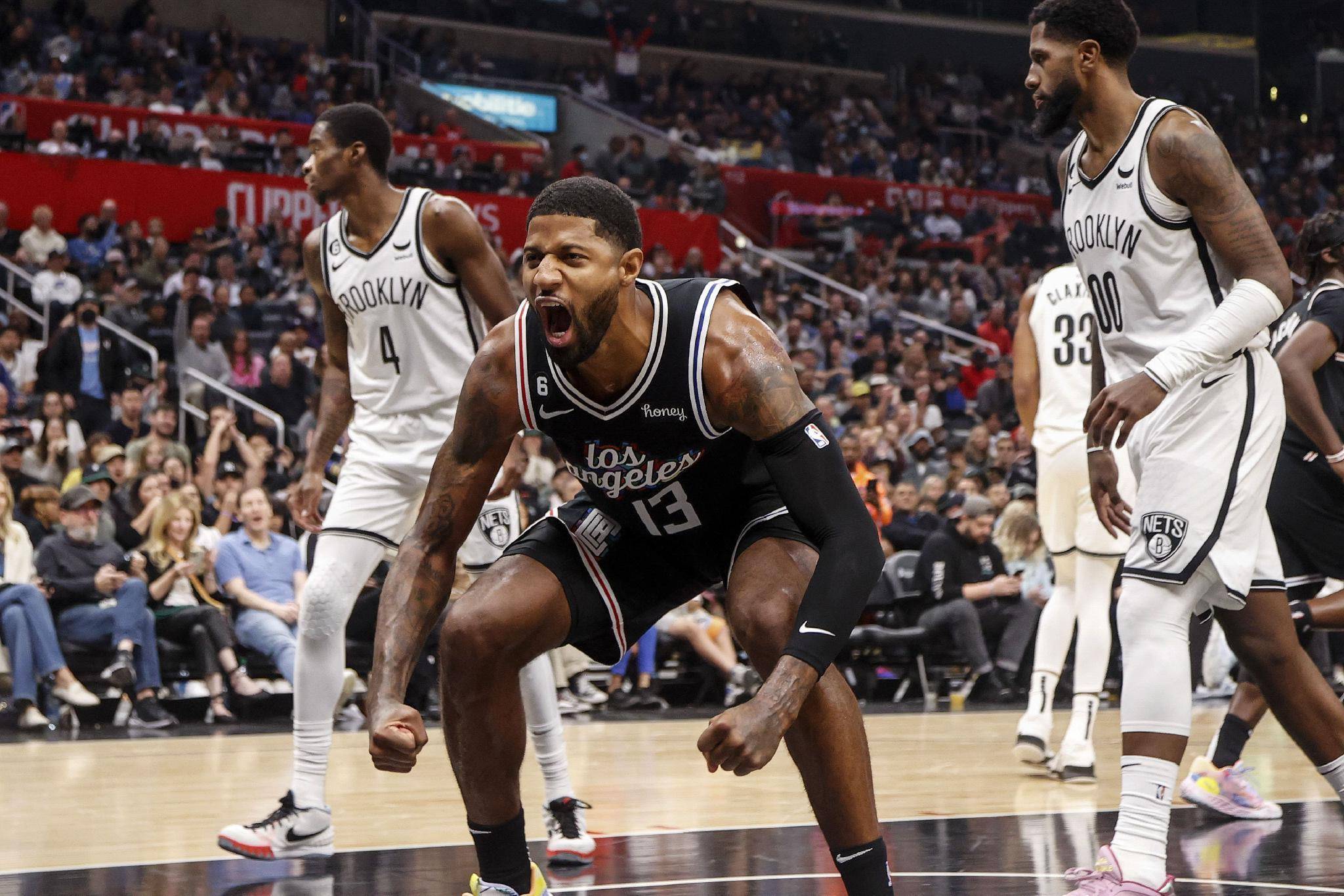 篮球——nba常规赛:篮网胜快船_新华社_比赛_保罗·乔治