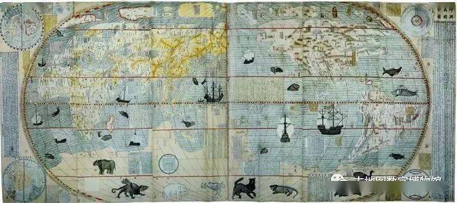 珍稀舆图】日本抄绘上色的《坤舆万国全图》_搜狐网