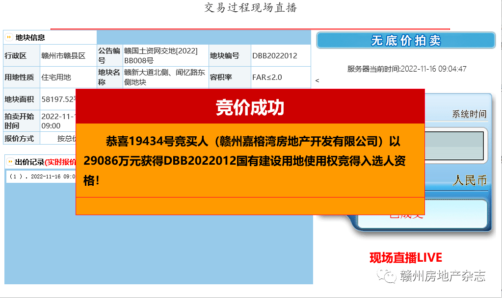 刚刚!赣州中心城区2宗住宅、1宗商服地块结束竞拍!均为底价成交_土地_密度_挂牌