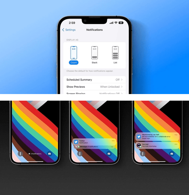 iOS 16锁屏通知有几种通知方式？如何设置_显示_苹果_List