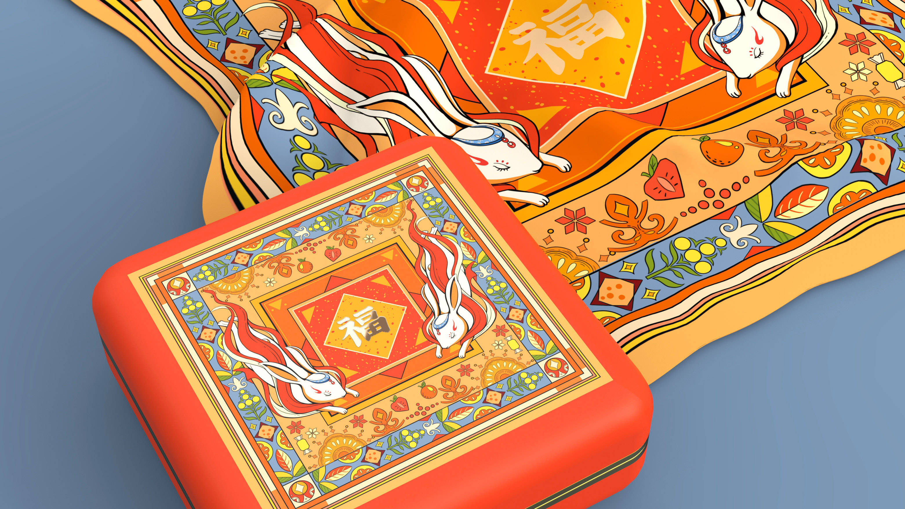 兔年糖果礼盒设计 | 原创 国潮 插画_元素_文化_兔子