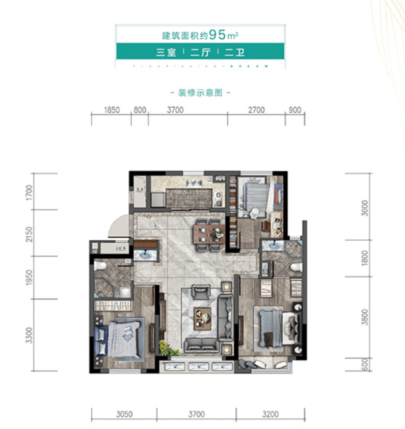 好住|富禹·金科繁梦里三室功能户型 户型方正 三室朝阳采光好_设计_面积_房间